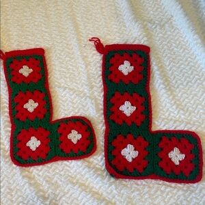 Crochet Christmas Stockings in Red and Green